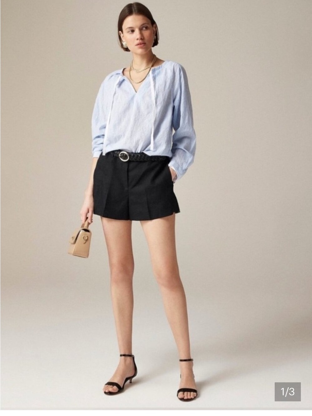 J. Crew 3" Harbor short in linen Black, Size  Medium